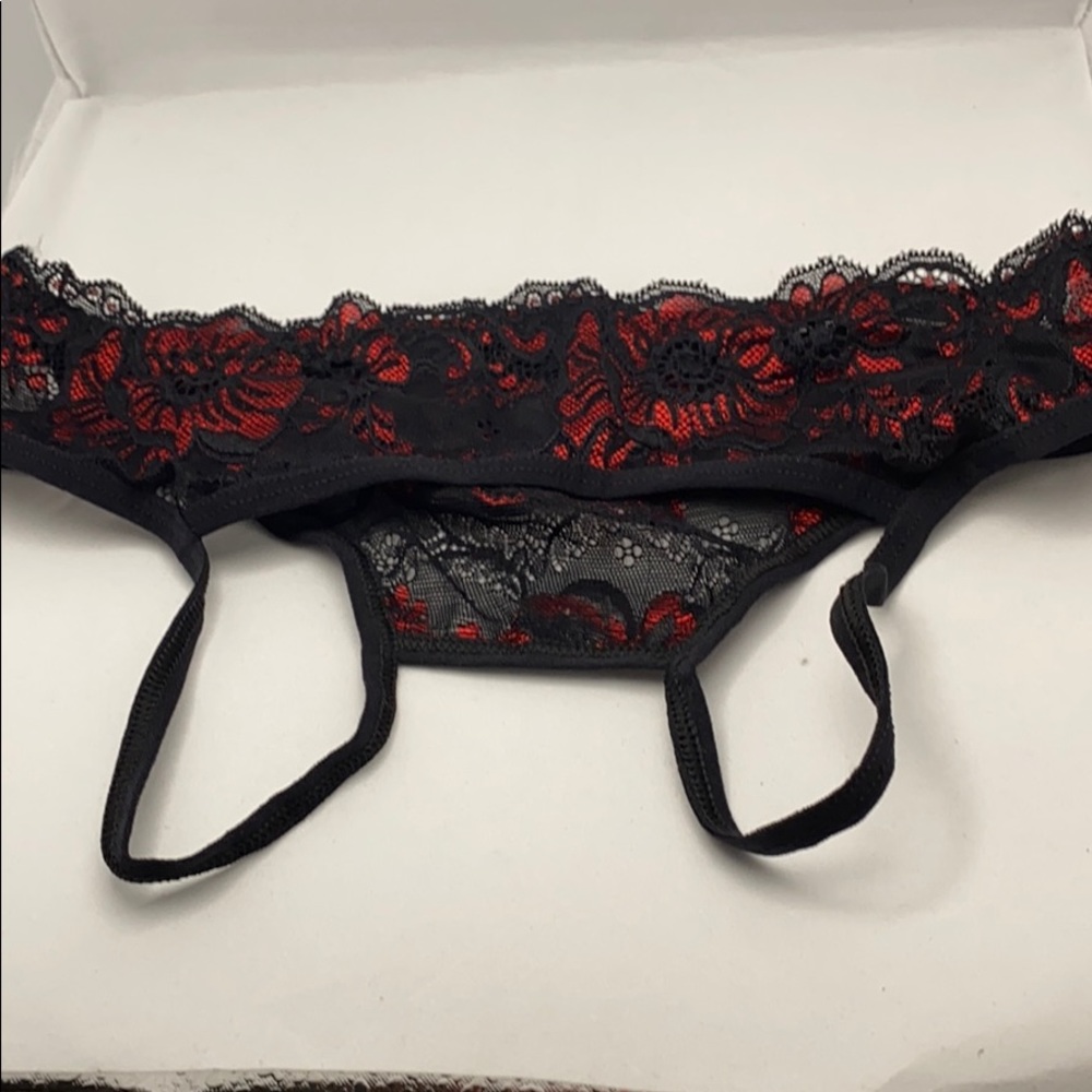 Crotchless lace panties